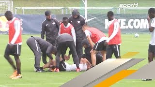 Keitas übles Revanchefoul sorgt für Trainingsabbruch bei RB Leipzig  SPORT1 [upl. by Annaig]