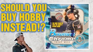 IS IT WORTH IT 2022 Bowman Chrome Mega Box RevieW [upl. by Holds]