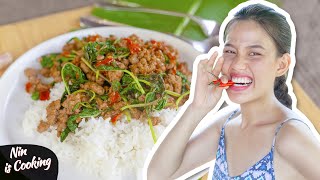 How to Delicious THAI BASIL PORK StirFry Recipe  Pad Kra Pao Mhoo [upl. by Arrais]