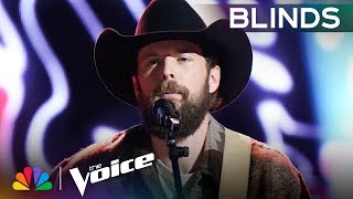 Father of Four Jake Tankersleys Zach Bryan Cover Gets a FourChair Turn  The Voice Blind Auditions [upl. by Nahgiem]