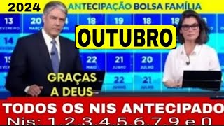 CALENDÁRIO DE PAGAMENTO ANTECIPADO PARA O MÊS DE OUTUBRO 2024 BOLSA FAMÍLIA [upl. by Gayn]