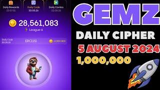 GEMZ DAILY CIPHER  GEMZ cipher code 5 August 2024 [upl. by Boone670]