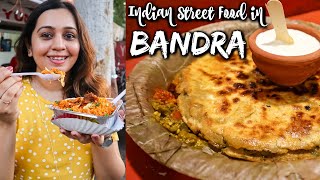 Favorite INDIAN STREET FOOD in Mumbai  Bandra  Parathas Desi Chinese amp more [upl. by Nairde979]