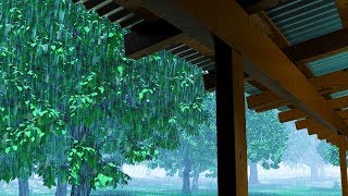 Rain Sounds on Tin Roof  Sleep Study Focus with Rainstorm White Noise  10 Hours [upl. by Aikrehs]