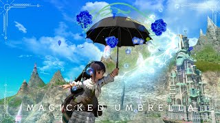 青薔薇が可愛い黒傘で飛べる夢のマウント『マジックアンブレラ』Final Fantasy XIV [upl. by Metsky]