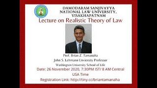 Lecture on Realistic Theory of Law by Prof Brain Z Tamanaha [upl. by France437]