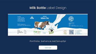 Milk label Design using Illustrator amp Photoshop AnupMondal [upl. by Ardnas]