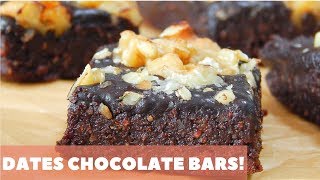 بار التمر بالشيكولاته الصحى  Healthy Dates Chocolate Bars [upl. by Jorry930]