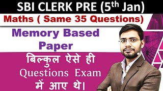 SBI Clerk Quant All 35 Questions Memory Based Paper 5th Jan 2024  In Hindi  Maths  Bankers Point [upl. by Fesuy]