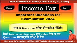 Important questions in Income Tax BBMKU Dhanbad Important Questions for Income tax Income Tax [upl. by Imef825]