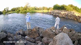 Lewisville Lake spillway Fishing [upl. by Nnaeirrac998]