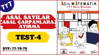 2023 ACİL MATEMATİK TYT  ASAL SAYILARASAL ÇARPANLARA AYIRMA  TEST4  Syf 777879 [upl. by Ruthie17]