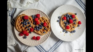 Delicious Homemade Apple Waffles with Whole Wheat Flour Recipe 🍎  Easy Breakfast Ideas [upl. by Temirf]