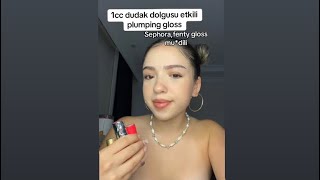 İğnesiz dudak dolgusu essencelipplumper whatthefake sephoraplumperglosschilligloss [upl. by Amorette]