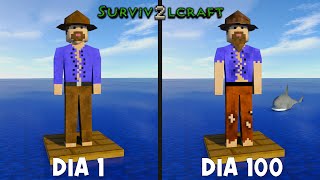 SOBREVIVI 100 DIAS EM UM BLOCO NO MEIO DO OCEANO DO SURVIVALCRAFT 2 O FILME [upl. by Rafaelita]