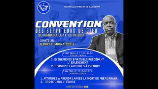 FR ALBERT NUMBI KAPEMBA  CONVENTION DES SERVITEURS DE DIEU A BUJUMBURASAMEDI LE 12 OCTOBRE 2024 [upl. by Griffiths369]