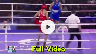 angela carini vs imane khelif  angela carini walk out 46 second refuse to fight imane khelif [upl. by Laehcim783]