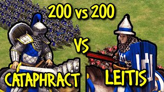 200 ELITE CATAPHRACTS vs 200 ELITE LEITIS  AoE II Definitive Edition [upl. by Niletac]