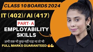 Class 10 Information Technology Code 402 AI 417  Employability Skills  CBSE Board 2024 [upl. by Brey]