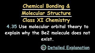 Why Be2 molecule does not exist  Explanation using MolecularOrbitalTheory  Be2 Bond Order [upl. by Martella]