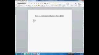 How to make a checkbox on Word 2010 [upl. by Dnomaid]