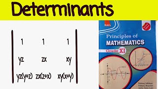 3e Determinants class 11 principles of Mathematics [upl. by Naeroled]