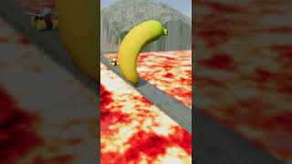 Banana and Lava vs Funny Cars  Beamngdrive shorts beamngdrive beamng beamngcrashes [upl. by Ytima]