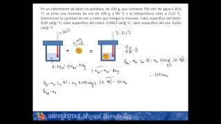 umh1148 201314 Lec004c Problema de Calorimetría [upl. by Nnairret520]