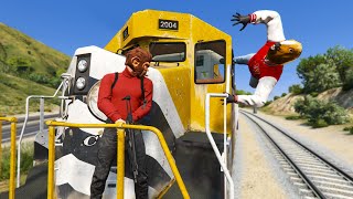 Surviving 1M Bounty On The Train In GTA 5 RP [upl. by Lika]