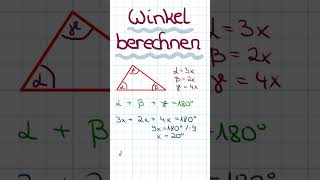 WINKEL berechnen Winkel von einem DREIECK [upl. by Namharludba175]