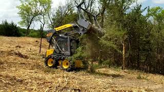 Loftness Battle Ax Light Lseries Forestry Cutter  Mulcher on New Holland L160 Skid Steer [upl. by Adalbert]