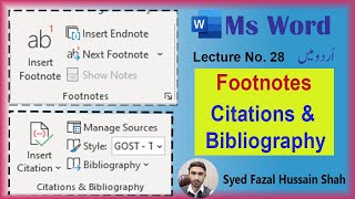 28  How to Add Footnotes in Word  Insert Endnote in Ms Word  Citation and Bibliography in Word [upl. by Peterec]