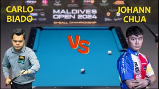 Highlights Carlo Biado vs Johann Chua Maldives Open 2024 10 Ball Championship [upl. by Hilde]