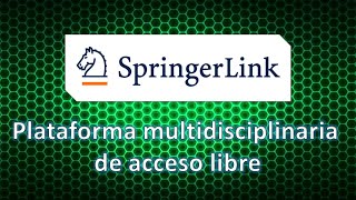 Cómo buscar en la plataforma académica de SpringerLink [upl. by Eadas466]