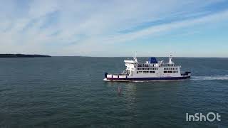 Wightlink  St Faith  RORO car Ferry  Docking at fishborne Isle of wight 4k drone [upl. by Im]