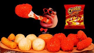 4K MUKBANG 매운 치토스 치즈볼 CHEESY HOT CHEETOS MOZZARELLA STICKS CHEESE BALL EATING SOUND モッパン [upl. by Aserat]