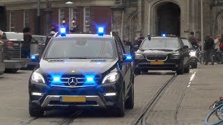 Transport Geert Wilders DKDB 2X met spoed bij de Dam in Amsterdam 904 [upl. by Gustafsson]