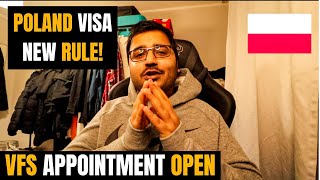 POLAND VFS NEW VISA APPOINTMENT UPDATE Poland VFS Global India Work Permit amp Study Visa Slot [upl. by Brosine]