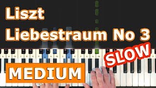 Liszt  Liebestraum No 3 Love Dream  SLOW EASY Piano Tutorial [upl. by Ponzo958]