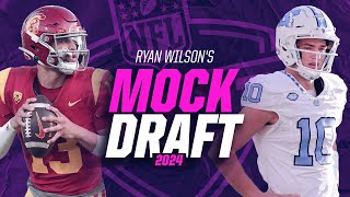 2024 NFL Mock Draft Commanders TRADE UP to No 1 overall for Caleb Williams  CBS Sports [upl. by Arela]