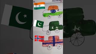 🇮🇳India♥️💚 https🇧🇻🇵🇰Pakistan china flag drawing  art viralshort shorts youtube part4 [upl. by Tadich]