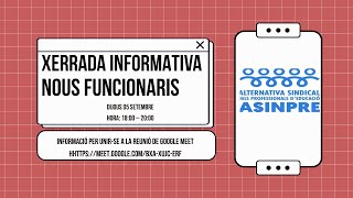 XERRADA INFORMATIVA NOUS FUNCIONARIS I ALTA DEPARTAMENT [upl. by Bunde100]