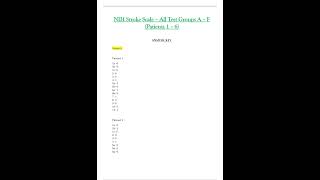 NIH Stroke Scale All Test Groups A F Patients 16 Answer Key Updated for 2023 [upl. by Akela]