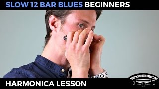 Slow 12 bar blues  Beginner Blues C Harmonica Lesson  free harp tab [upl. by Jovitta796]