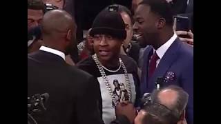 Kobe Bryant and Allen Iverson after jersey retirement Kobe Bryant talking with Allen Iverson [upl. by Aztiraj]