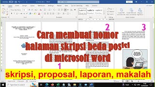 Cara membuat nomor halaman skripsi proposal laporan makalah beda posisi di microsoft word [upl. by Ahsiele685]