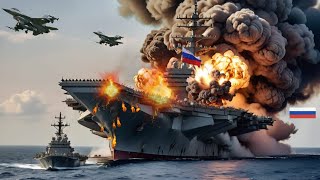 1 hour ago Russian aircraft carrier carrying 6000 tanks and ammunition bombed by US in Black Sea [upl. by Olvan]