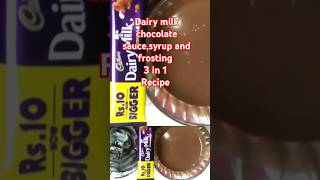 Dairy milk chocolate saucesyrup and frosting 3 in 1 recipe [upl. by Aelegna]