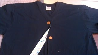 Easy to sew turn any sweat shirt tshirt or pull over sweater into a cardigan [upl. by Idnic]