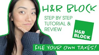 File Your Own Taxes Online in 2022 with HampR Block  Step by Step EASY Tutorial and WalkThrough [upl. by Lara]